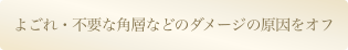 よごれ・不要な角層などのダメージの原因をオフ