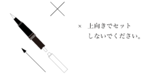 上向きでセットしないでください。