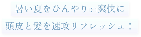 暑い夏をひんやり※1爽快に 頭皮と髪を速攻リフレッシュ！