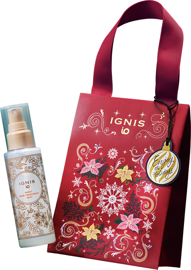 モイスト ヘアトリートメント ミストとレッドのギフトバッグ