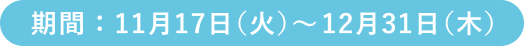 期間：11月17日（火）～12月31日（木）